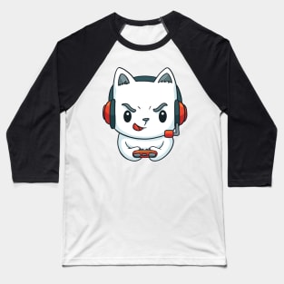 Gamer Cat | Gaming Kitten Baseball T-Shirt